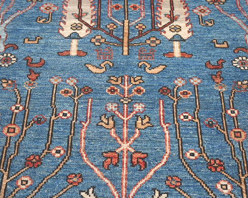 3x5 Blue Khurgeen Afghan Hand Knotted Wool Area Rug